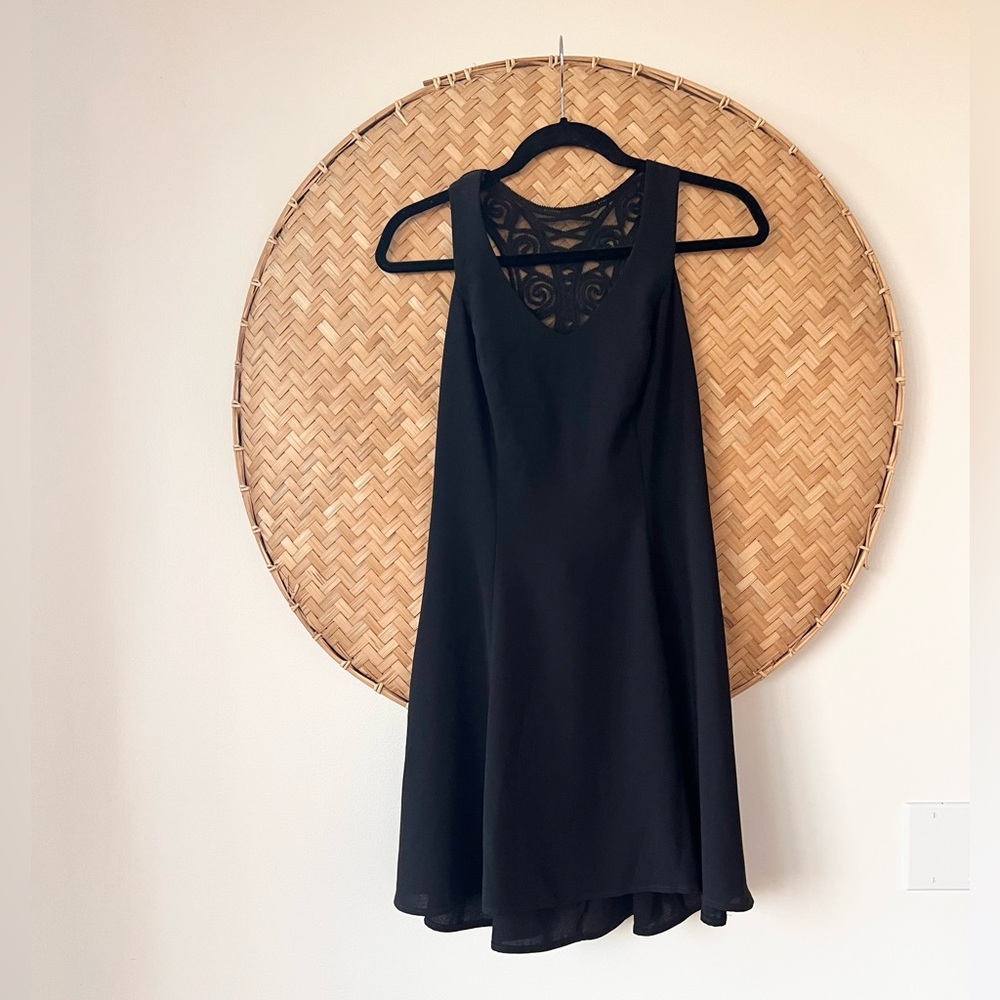 VINTAGE RAMPAGE BLACK Y2K DRESS LACE HALTER BACK COQUETTE WHIMSIGOTH EUC 90’S‎ - Picture 3 of 9